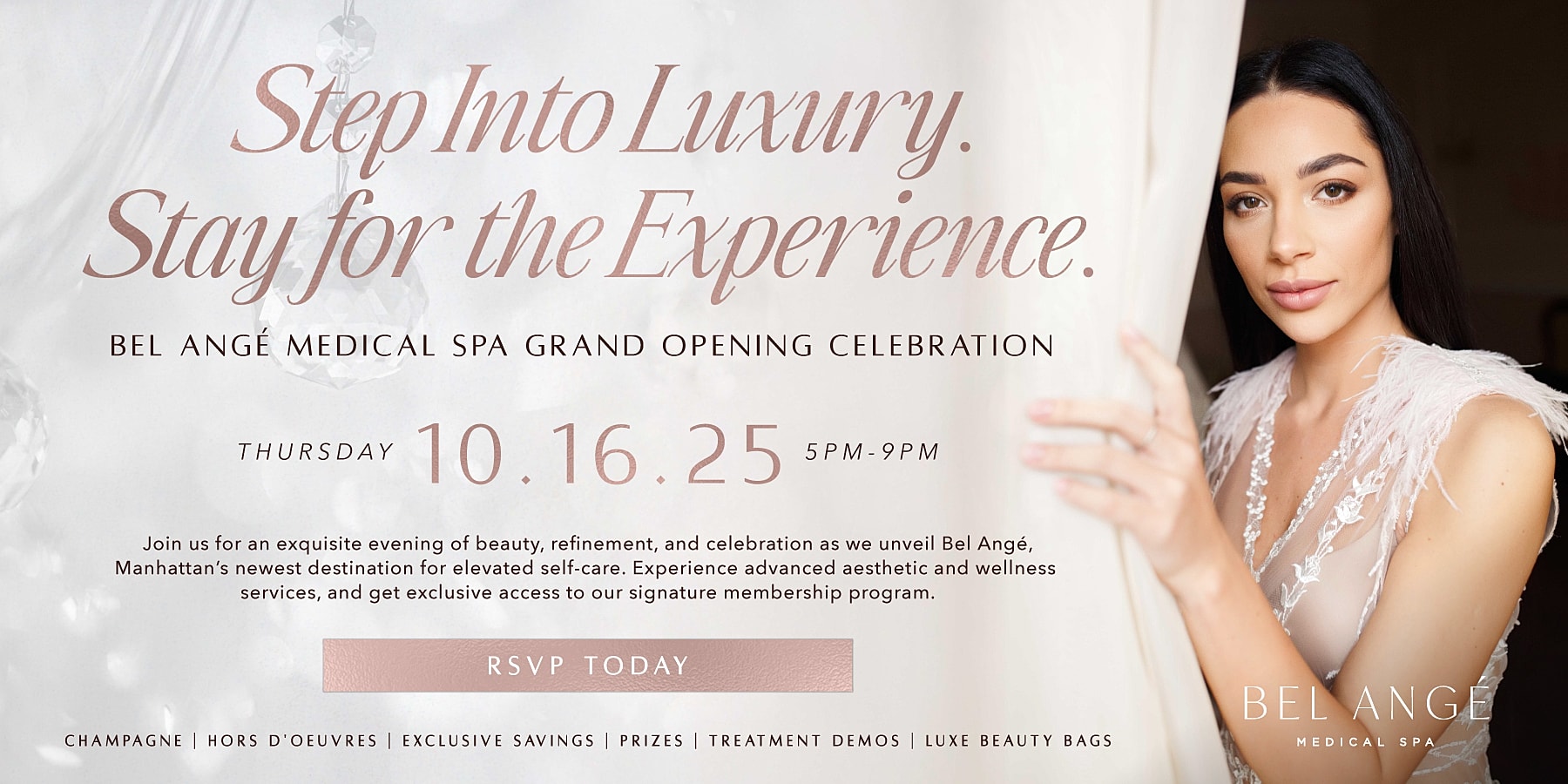 Bel Angé Medical Spa grand opening invitation.